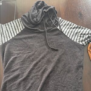 Pink Clover Charcoal and Gray Cowl Neck Sweater
